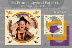 Halloween Layered 3D Frame SVG Bundle - CraftNest - Digital Crafting and Art