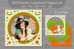 Halloween Layered 3D Frame SVG Bundle - CraftNest - Digital Crafting and Art