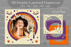 Halloween Layered 3D Frame SVG Bundle - CraftNest - Digital Crafting and Art