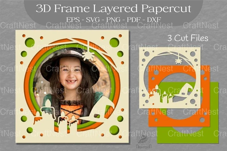 Halloween Layered 3D Frame SVG Bundle - CraftNest - Digital Crafting and Art