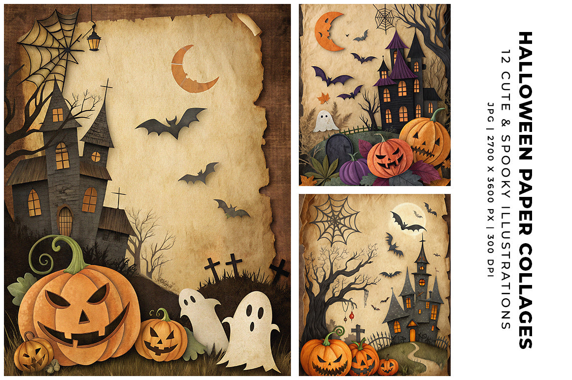 Halloween Paper Collages
