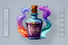 Halloween Poison Bottle Clipart SVG Bundle 7 - CraftNest - Digital Crafting and Art