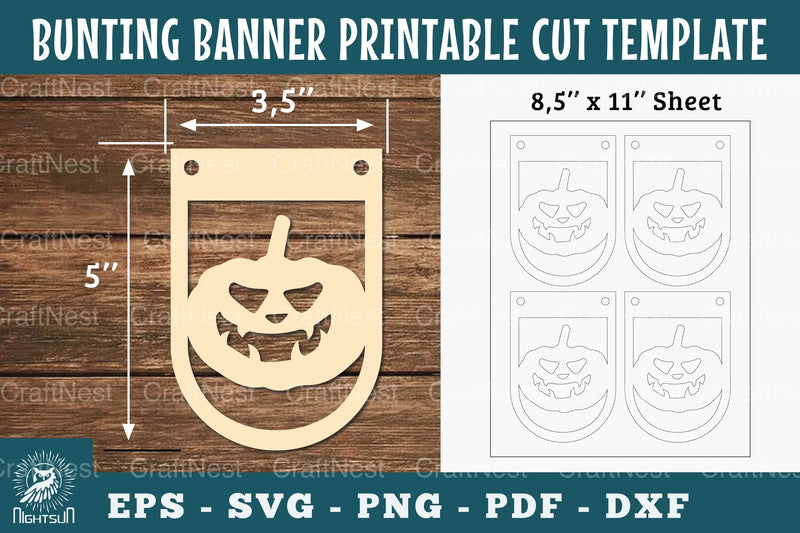 Halloween Pumpkin Bunting Banner Printable - Clipart Bundle - CraftNest - Digital Crafting and Art