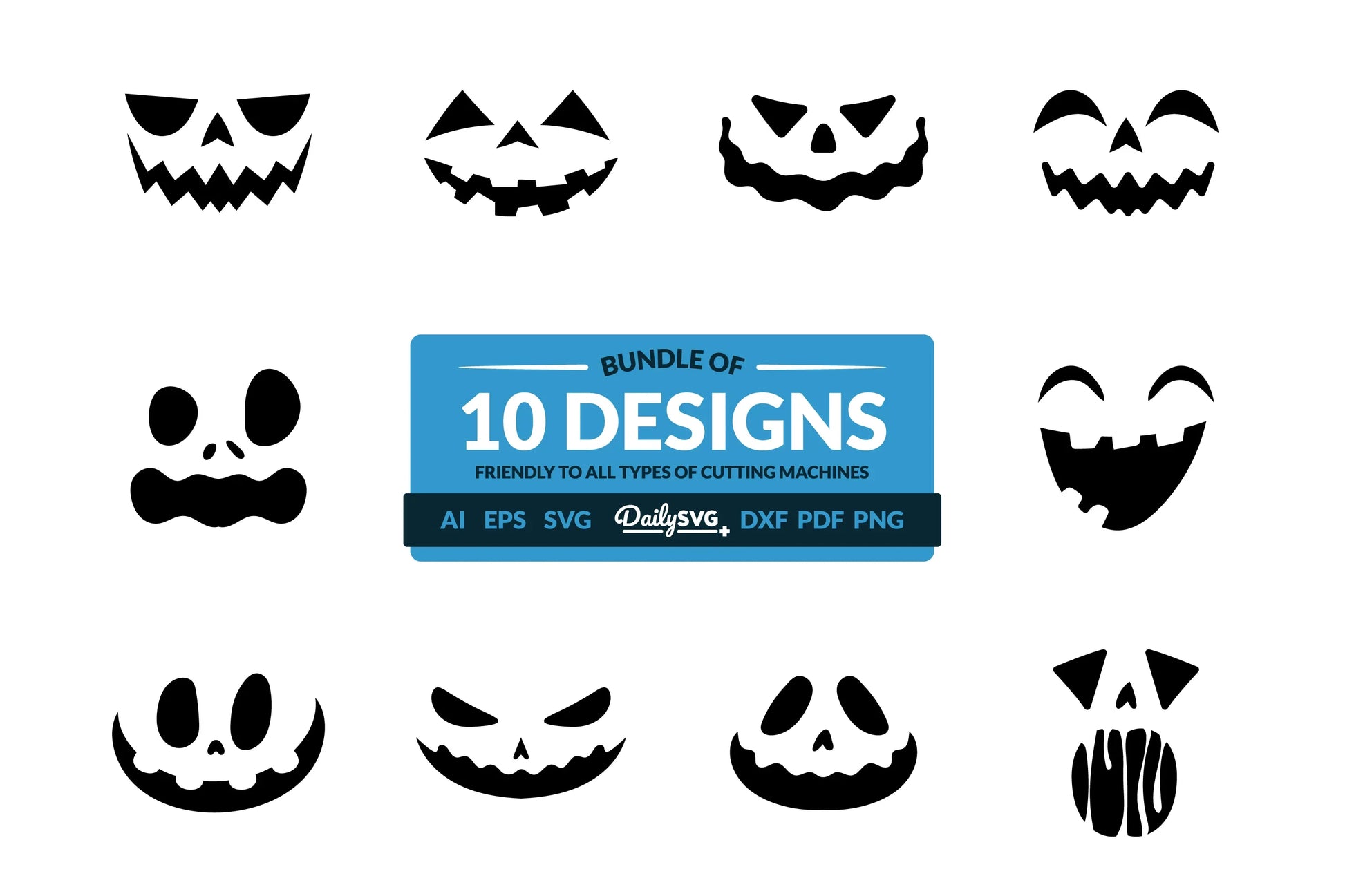 Halloween Pumpkin Face Clipart - Daily SVG Bundles - CraftNest - Digital Crafting and Art