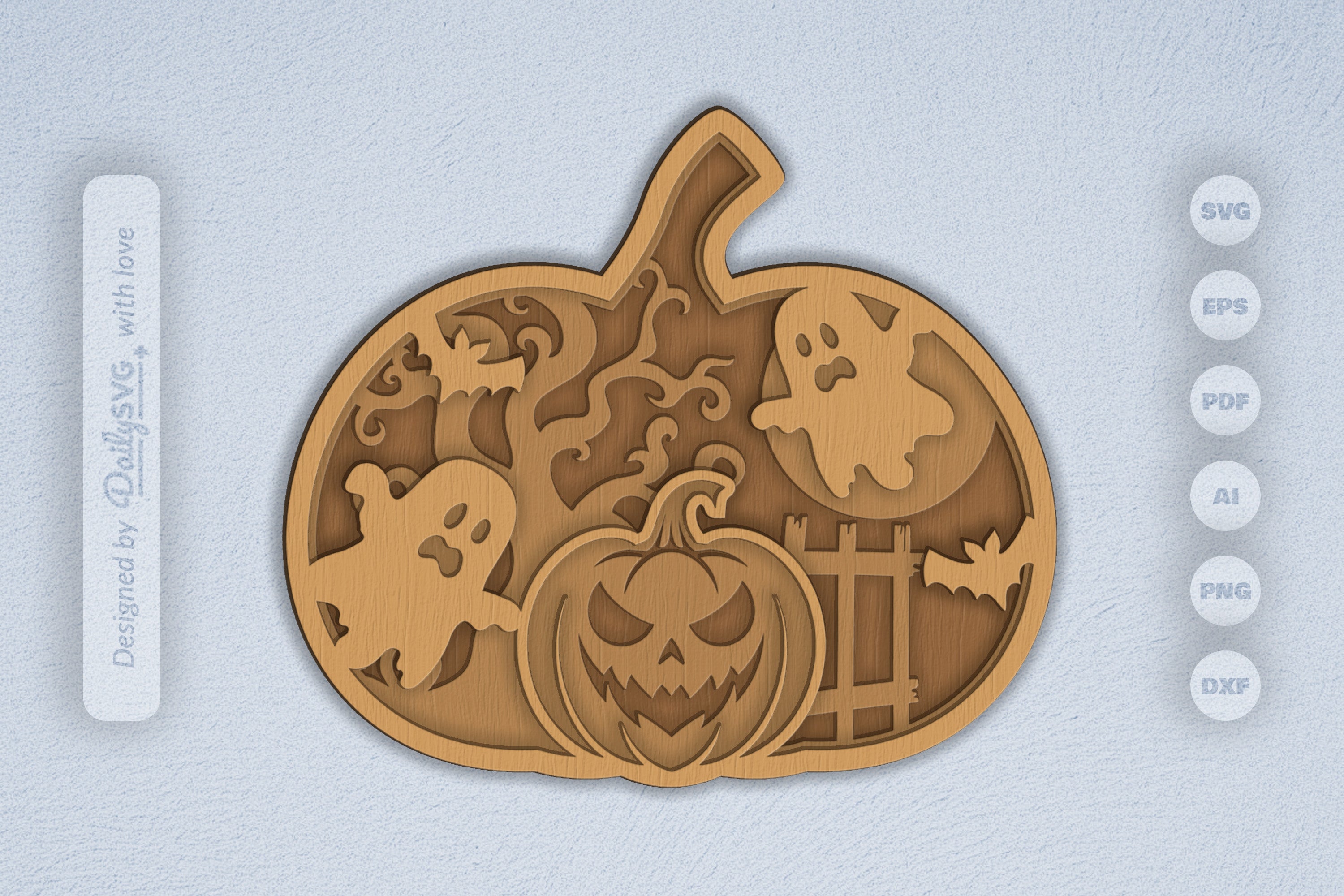 Halloween Pumpkin Ghost Laser Cut SVG Bundle