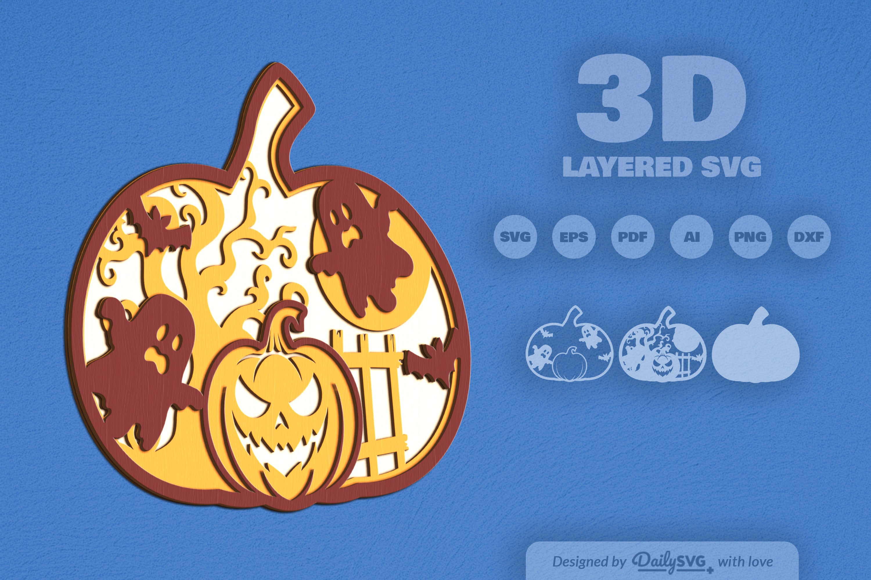 Halloween Pumpkin Ghost Laser Cut SVG Bundle