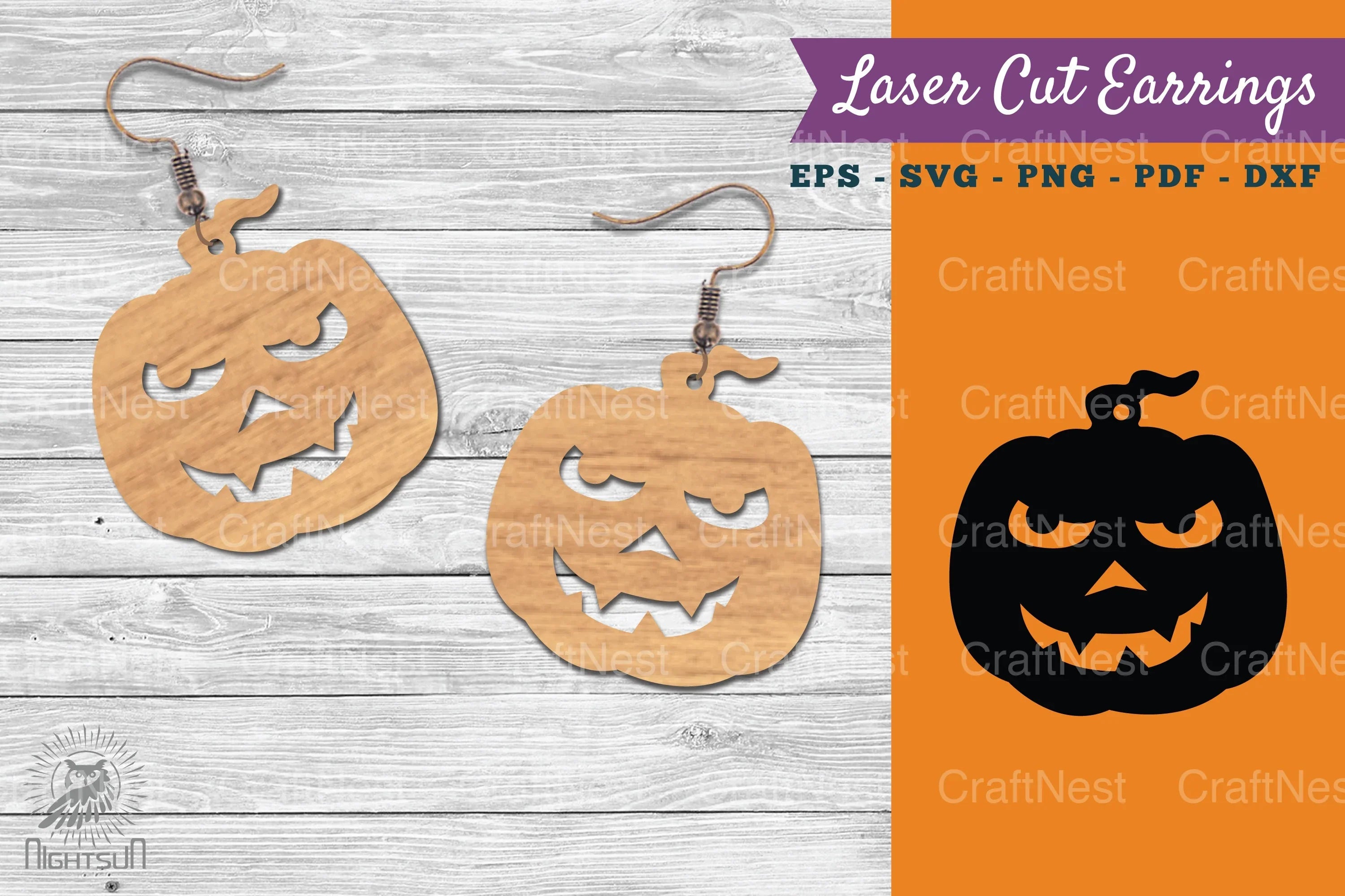 Halloween Pumpkin Laser Cut Earring SVG Bundle - CraftNest - Digital Crafting and Art
