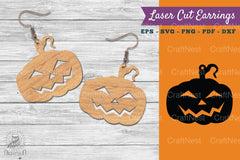 Halloween Pumpkin Laser Cut Earring SVG Bundle - CraftNest - Digital Crafting and Art