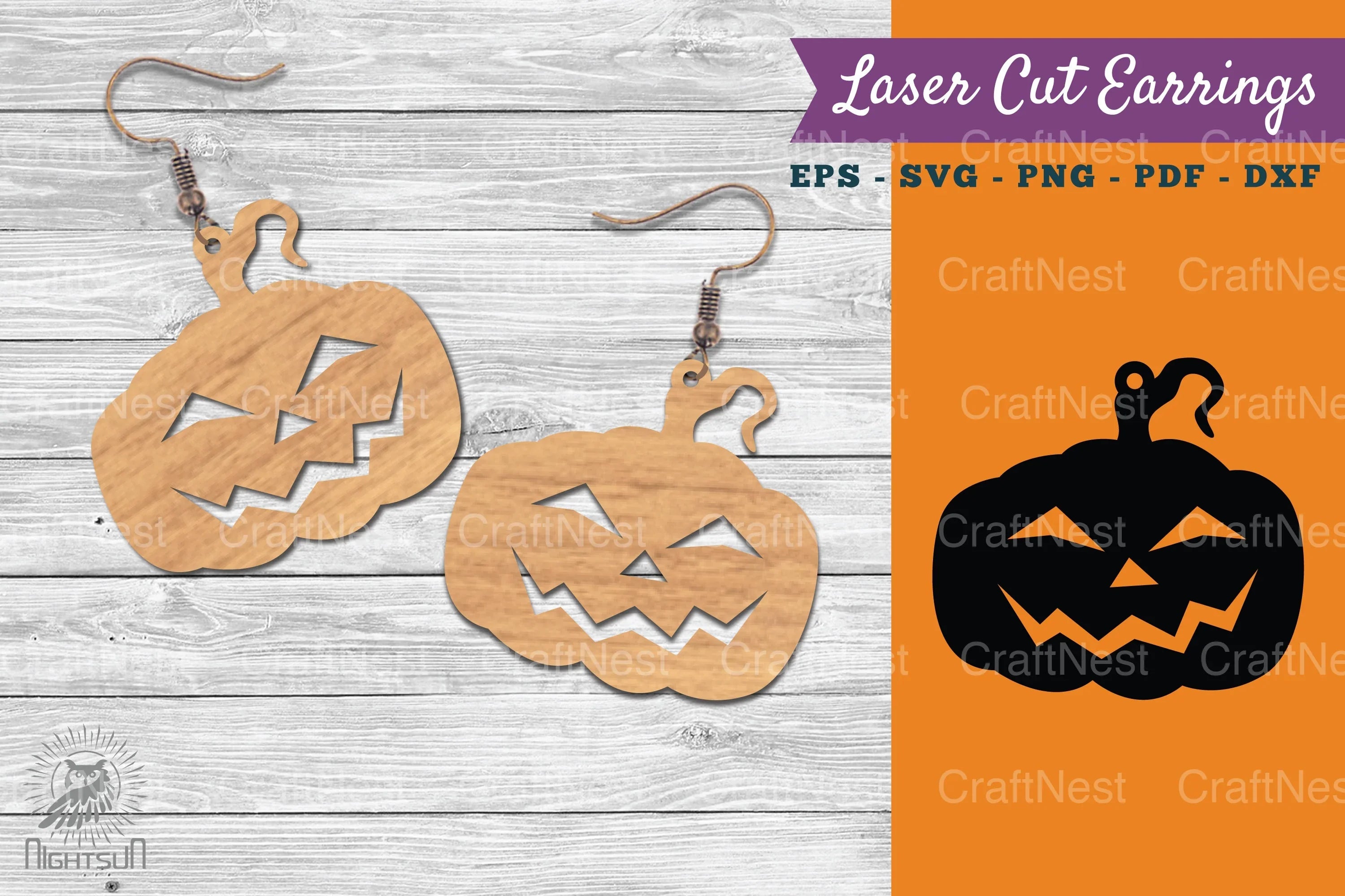 Halloween Pumpkin Laser Cut Earring SVG Bundle - CraftNest - Digital Crafting and Art