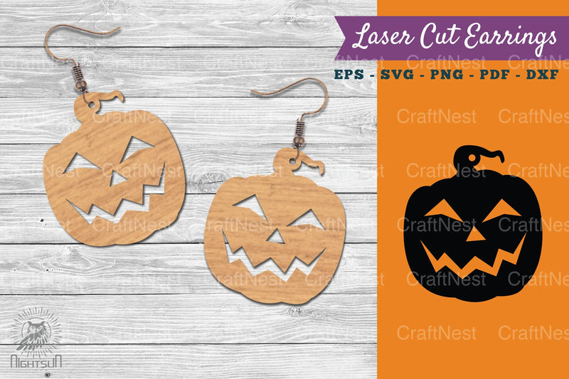 Halloween Pumpkin Laser Cut Earring SVG Bundle - CraftNest - Digital Crafting and Art
