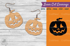 Halloween Pumpkin Laser Cut Earring SVG Bundle - CraftNest - Digital Crafting and Art