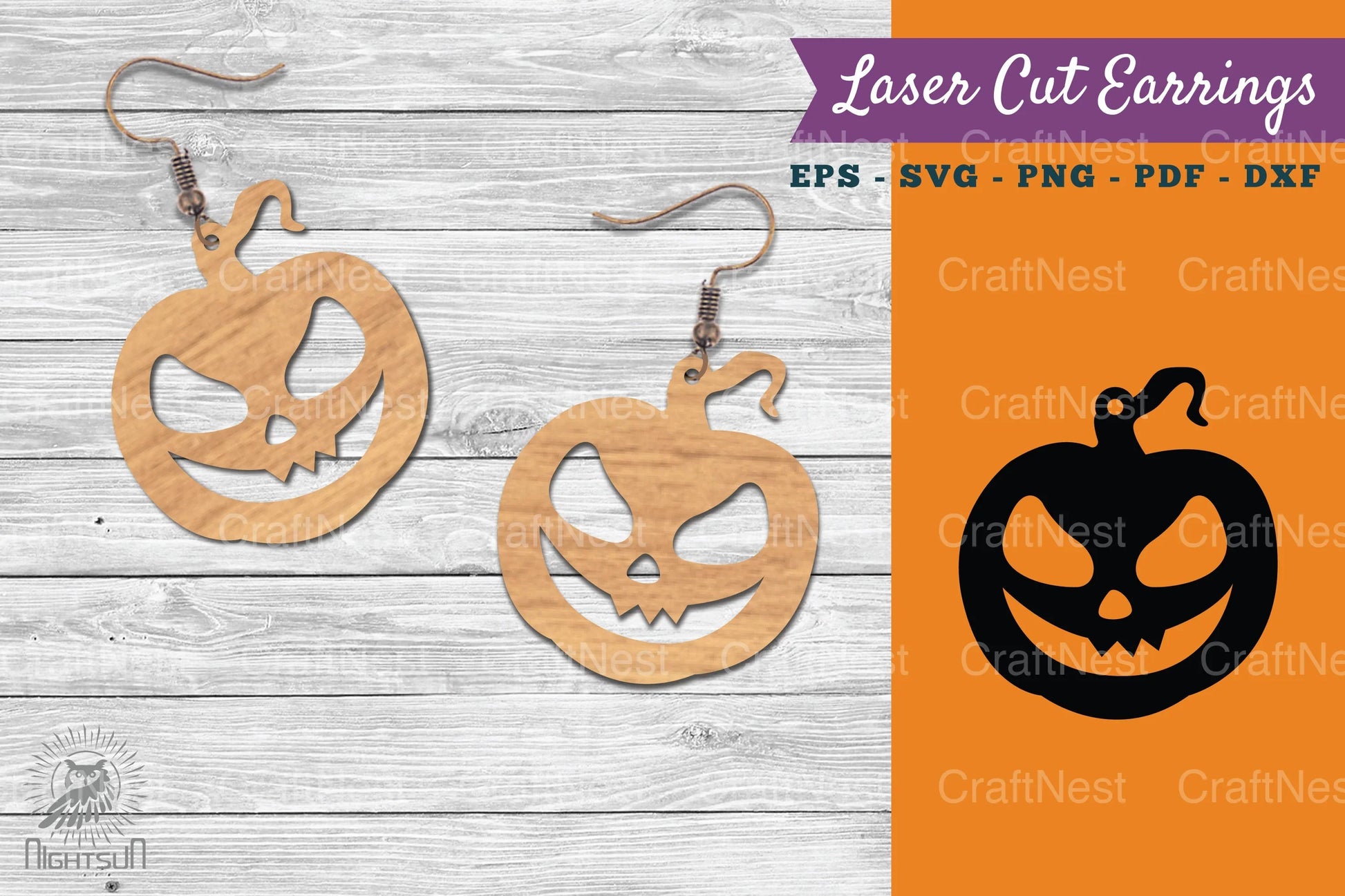 Halloween Pumpkin Laser Cut Earring SVG Bundle - CraftNest - Digital Crafting and Art