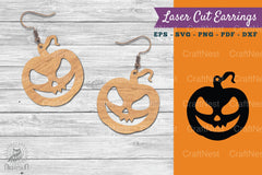 Halloween Pumpkin Laser Cut Earring SVG Bundle - CraftNest - Digital Crafting and Art
