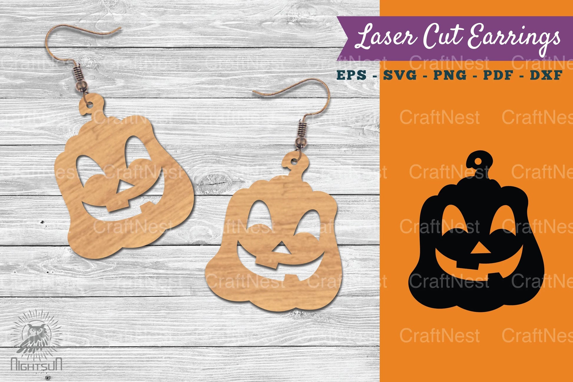 Halloween Pumpkin Laser Cut Earring SVG Bundle - CraftNest - Digital Crafting and Art