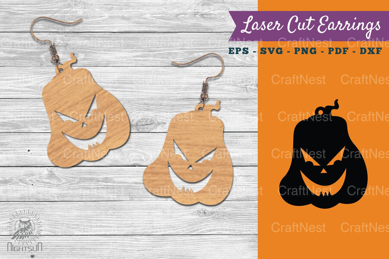 Halloween Pumpkin Laser Cut Earring SVG Bundle - CraftNest - Digital Crafting and Art