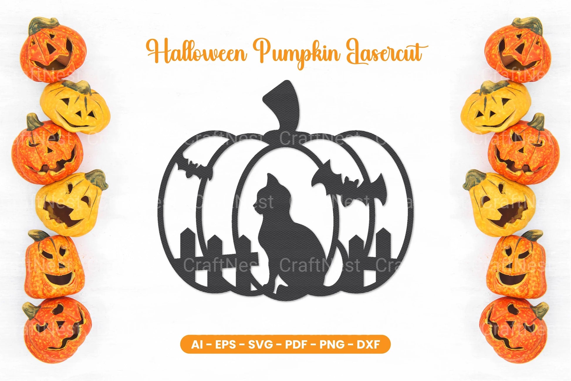 Halloween Pumpkin Lasercut SVG Bundle - CraftNest - Digital Crafting and Art