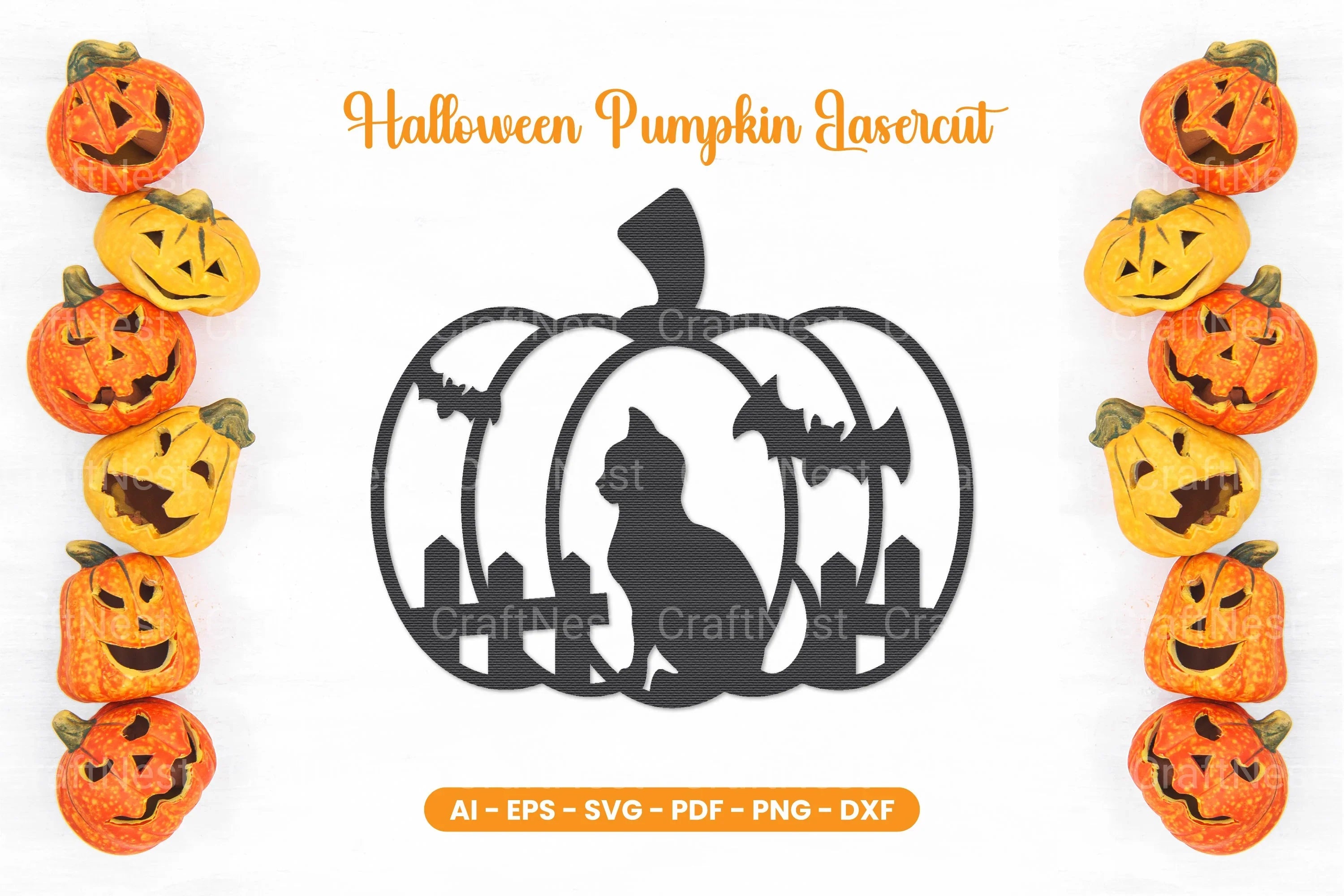 Halloween Pumpkin Lasercut SVG Bundle - CraftNest - Digital Crafting and Art