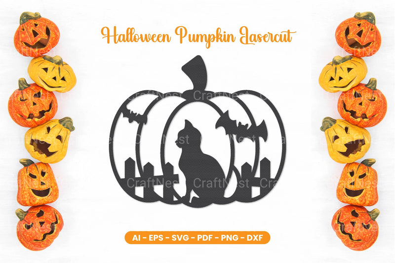 Halloween Pumpkin Lasercut SVG Bundle - CraftNest - Digital Crafting and Art