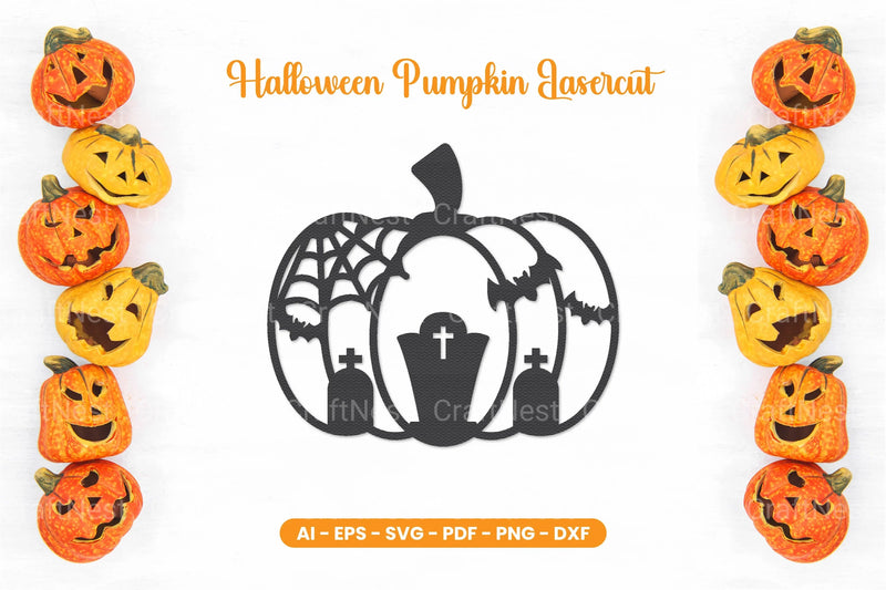 Halloween Pumpkin Lasercut SVG Bundle - CraftNest - Digital Crafting and Art
