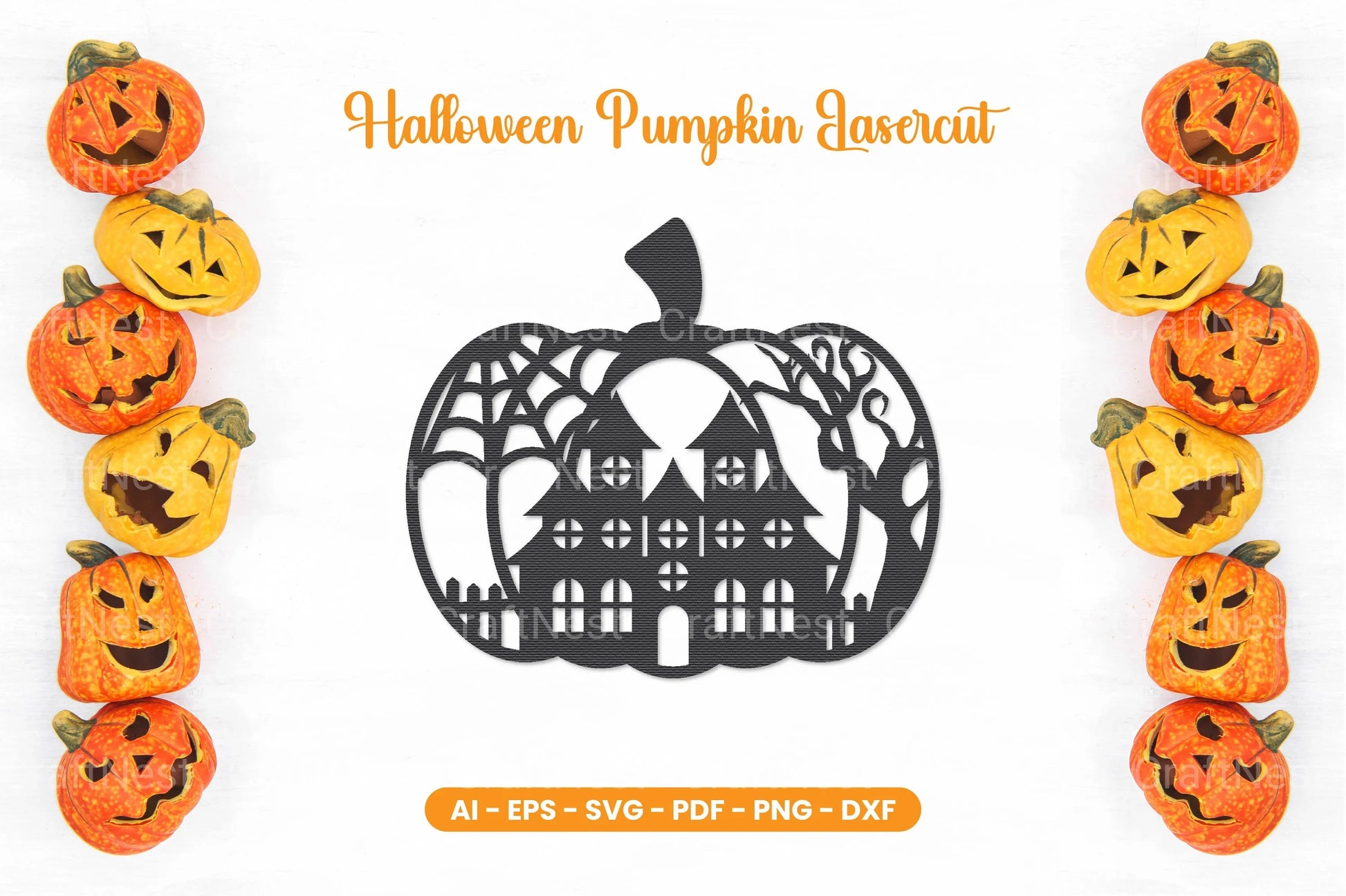 Halloween Pumpkin Lasercut SVG Bundle - CraftNest - Digital Crafting and Art