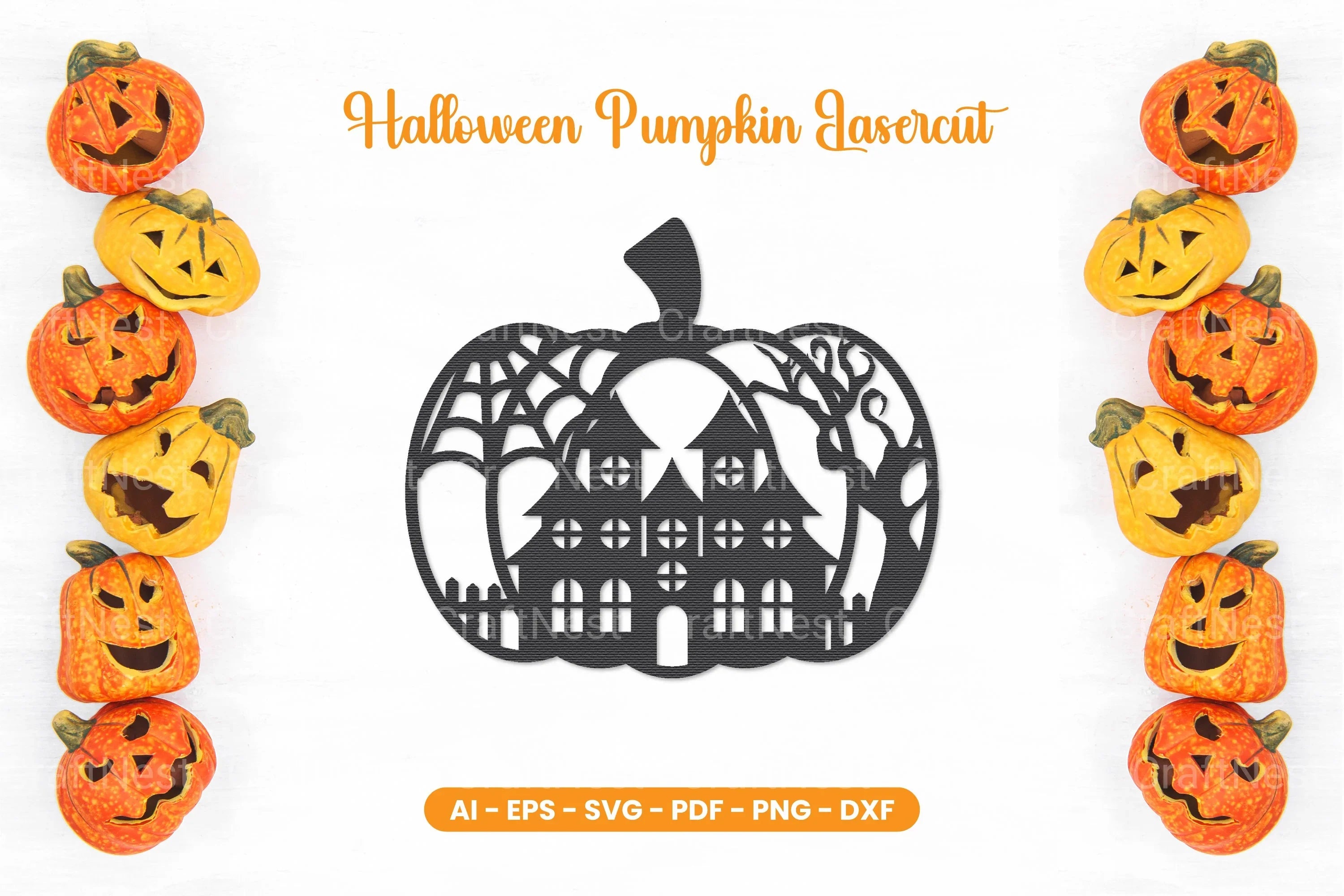 Halloween Pumpkin Lasercut SVG Bundle - CraftNest - Digital Crafting and Art