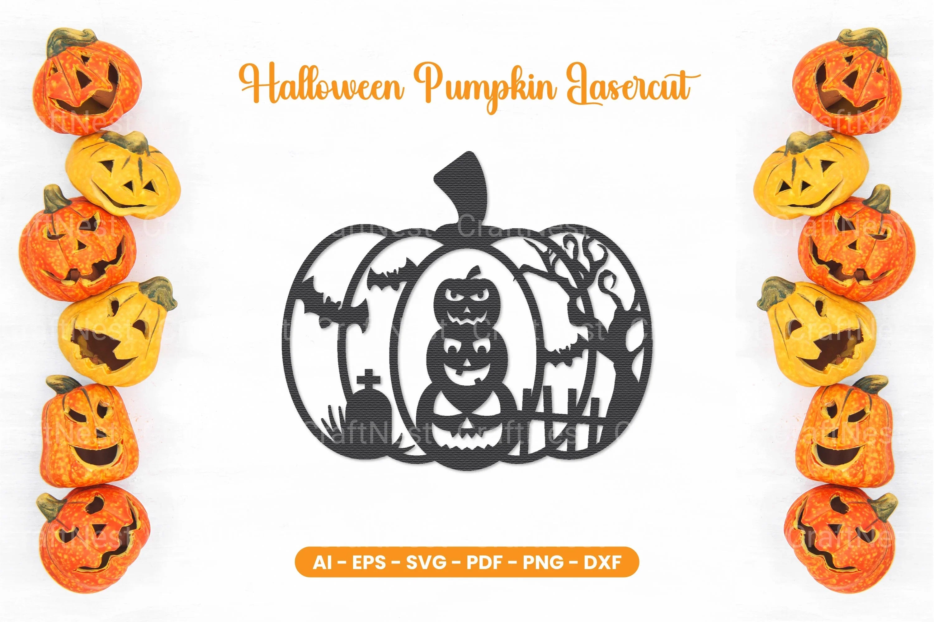 Halloween Pumpkin Lasercut SVG Bundle - CraftNest - Digital Crafting and Art
