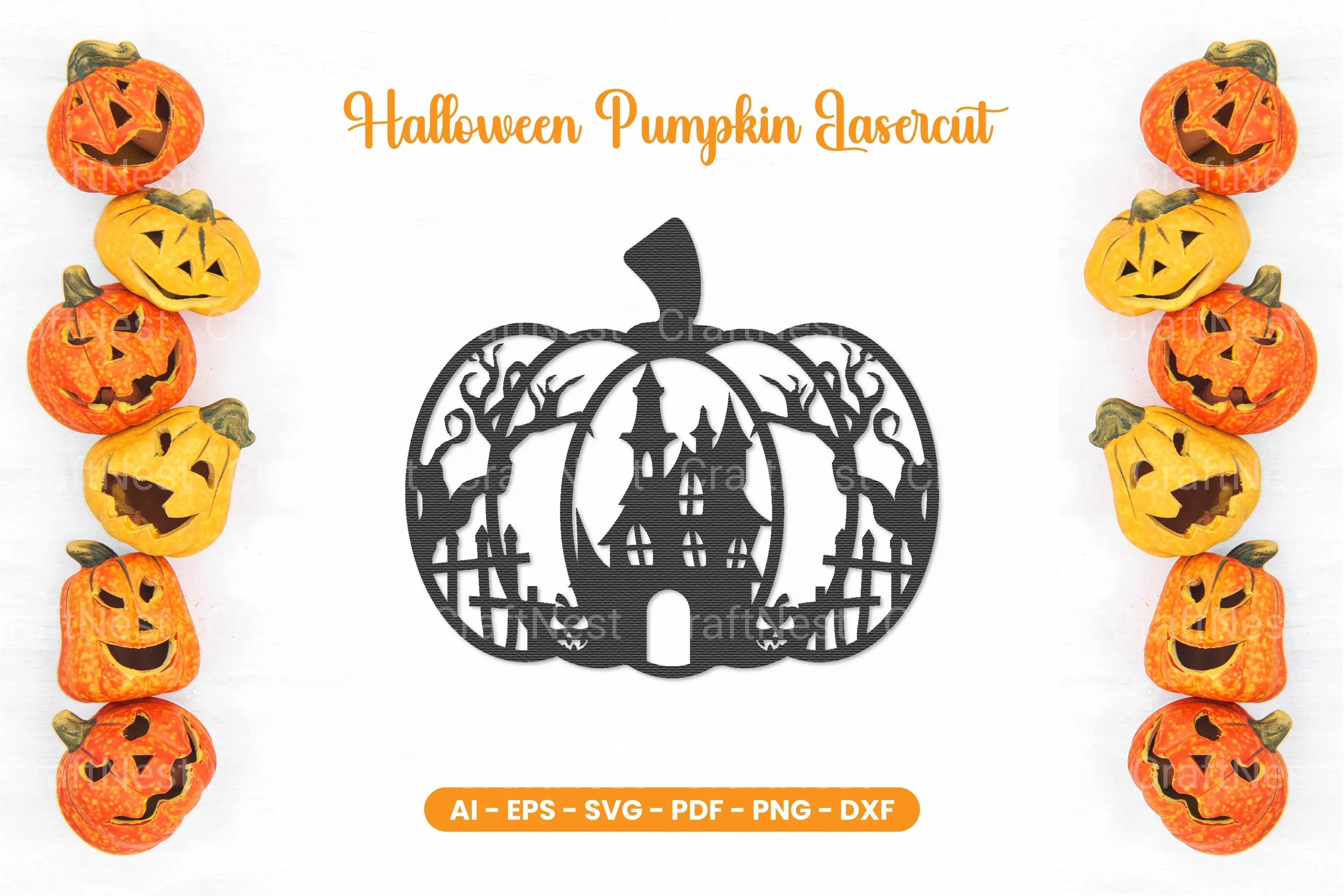 Halloween Pumpkin Lasercut SVG Bundle - CraftNest - Digital Crafting and Art