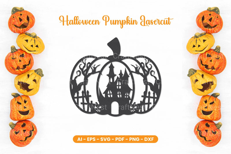 Halloween Pumpkin Lasercut SVG Bundle - CraftNest - Digital Crafting and Art