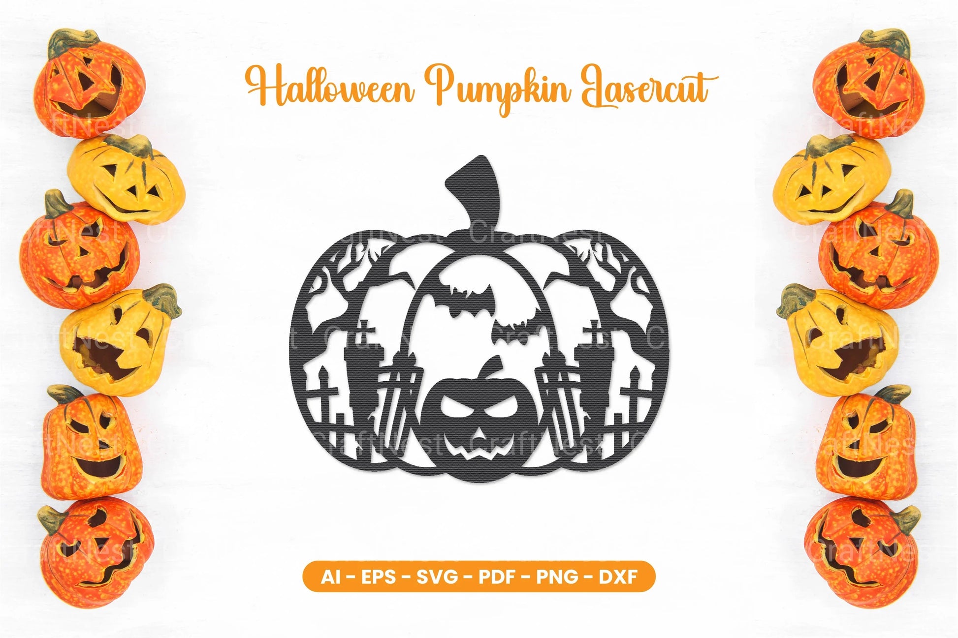 Halloween Pumpkin Lasercut SVG Bundle - CraftNest - Digital Crafting and Art