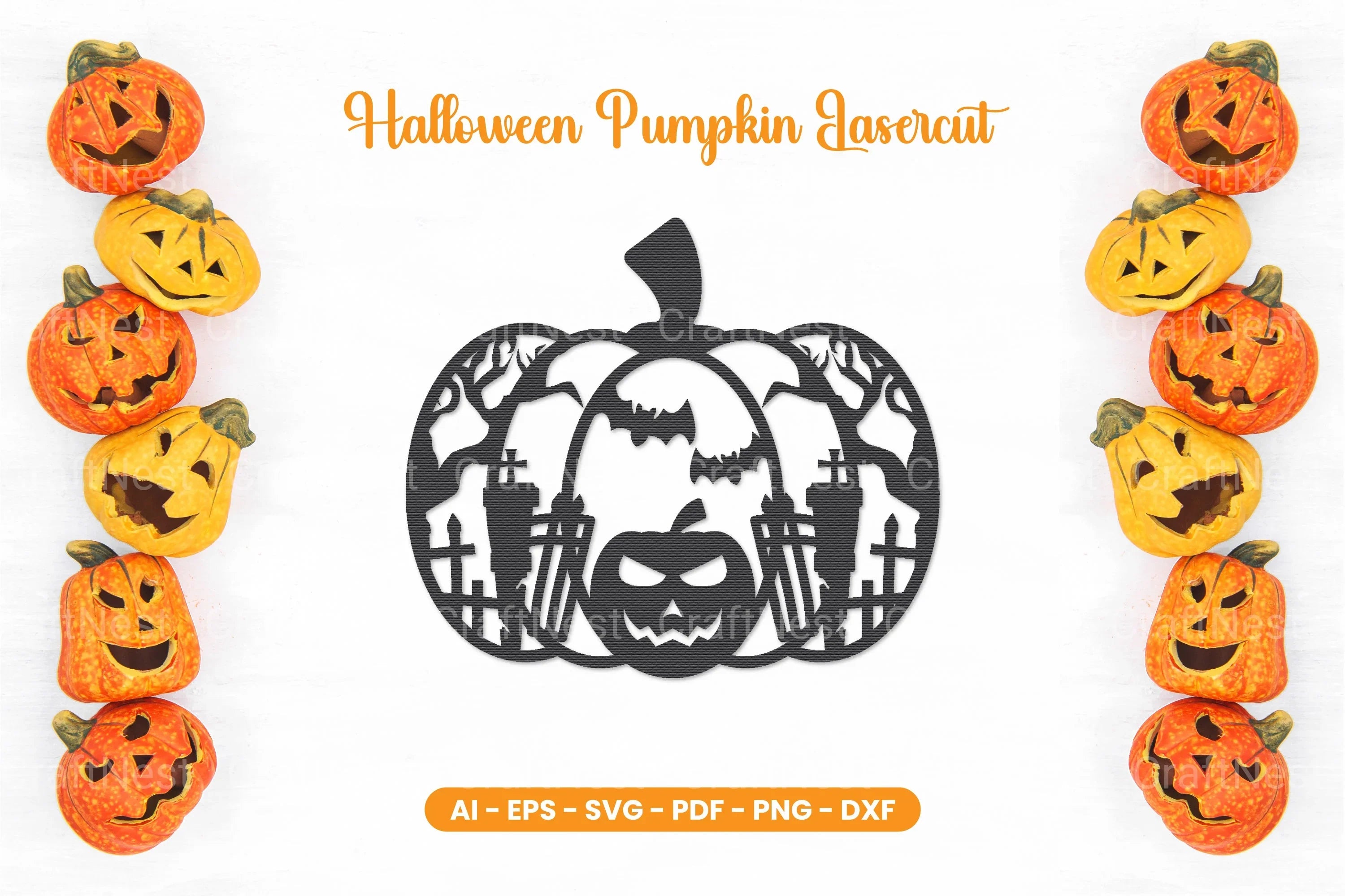 Halloween Pumpkin Lasercut SVG Bundle - CraftNest - Digital Crafting and Art