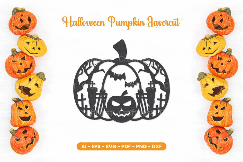 Halloween Pumpkin Lasercut SVG Bundle - CraftNest - Digital Crafting and Art