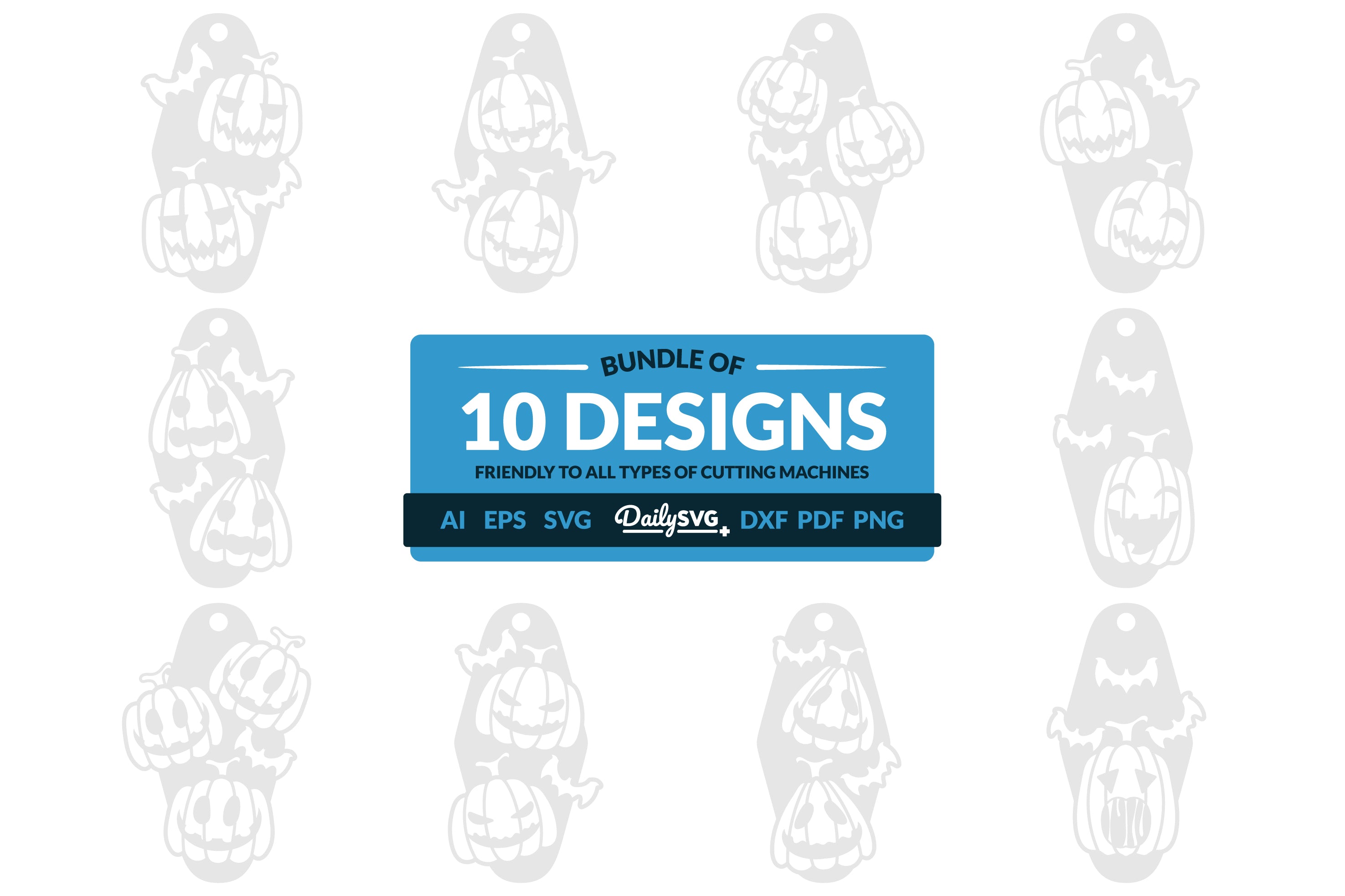 Halloween Pumpkin Motel Keychain Clipart SVG Bundle