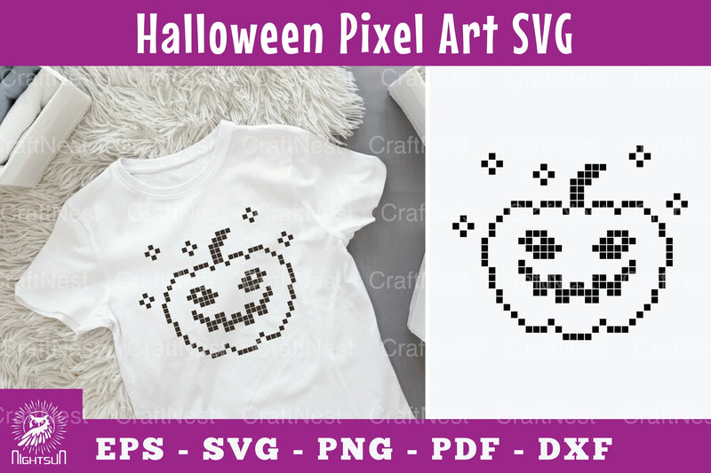 Halloween Pumpkin Pixel Art Clipart Bundle - CraftNest - Digital Crafting and Art