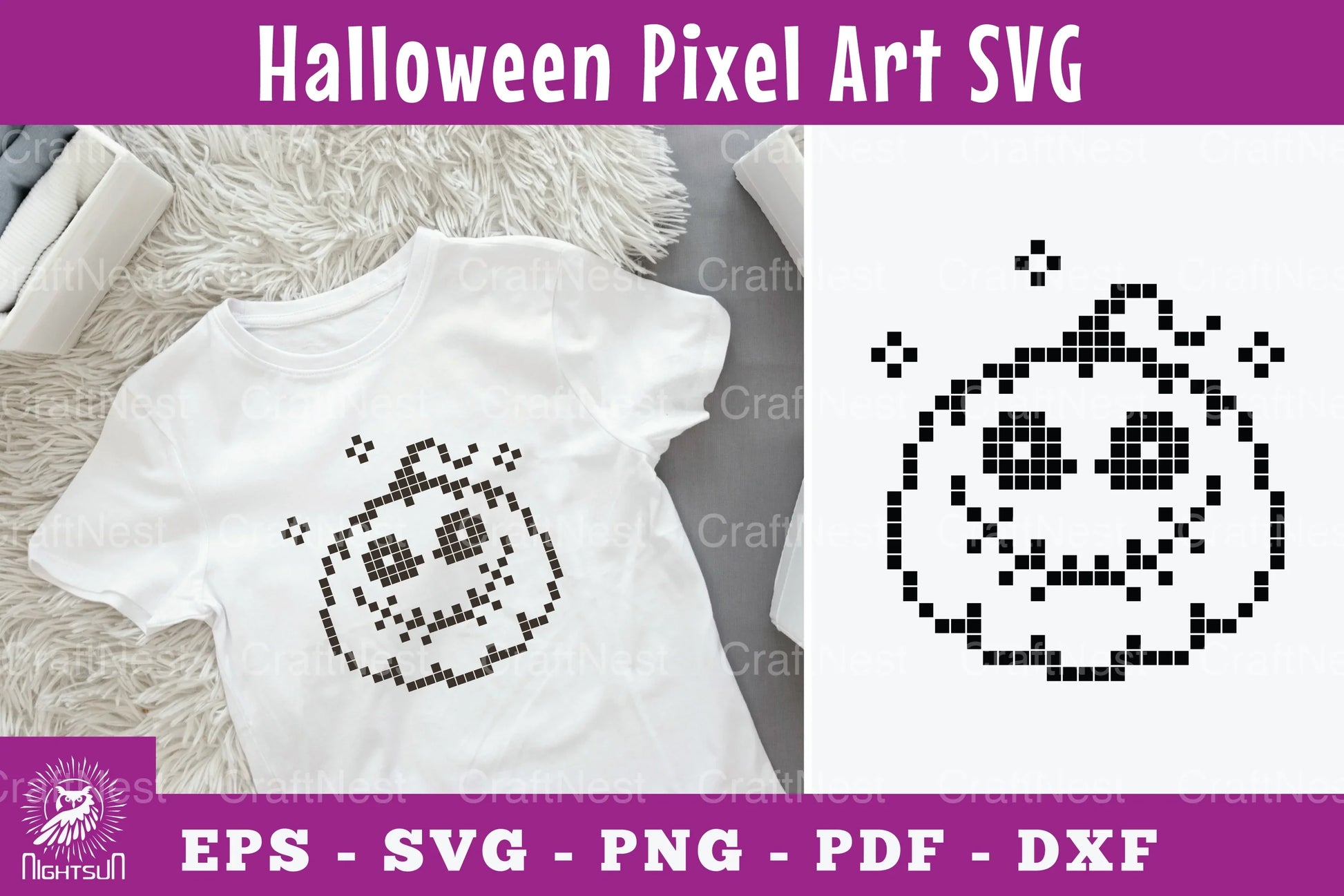 Halloween Pumpkin Pixel Art Clipart Bundle - CraftNest - Digital Crafting and Art