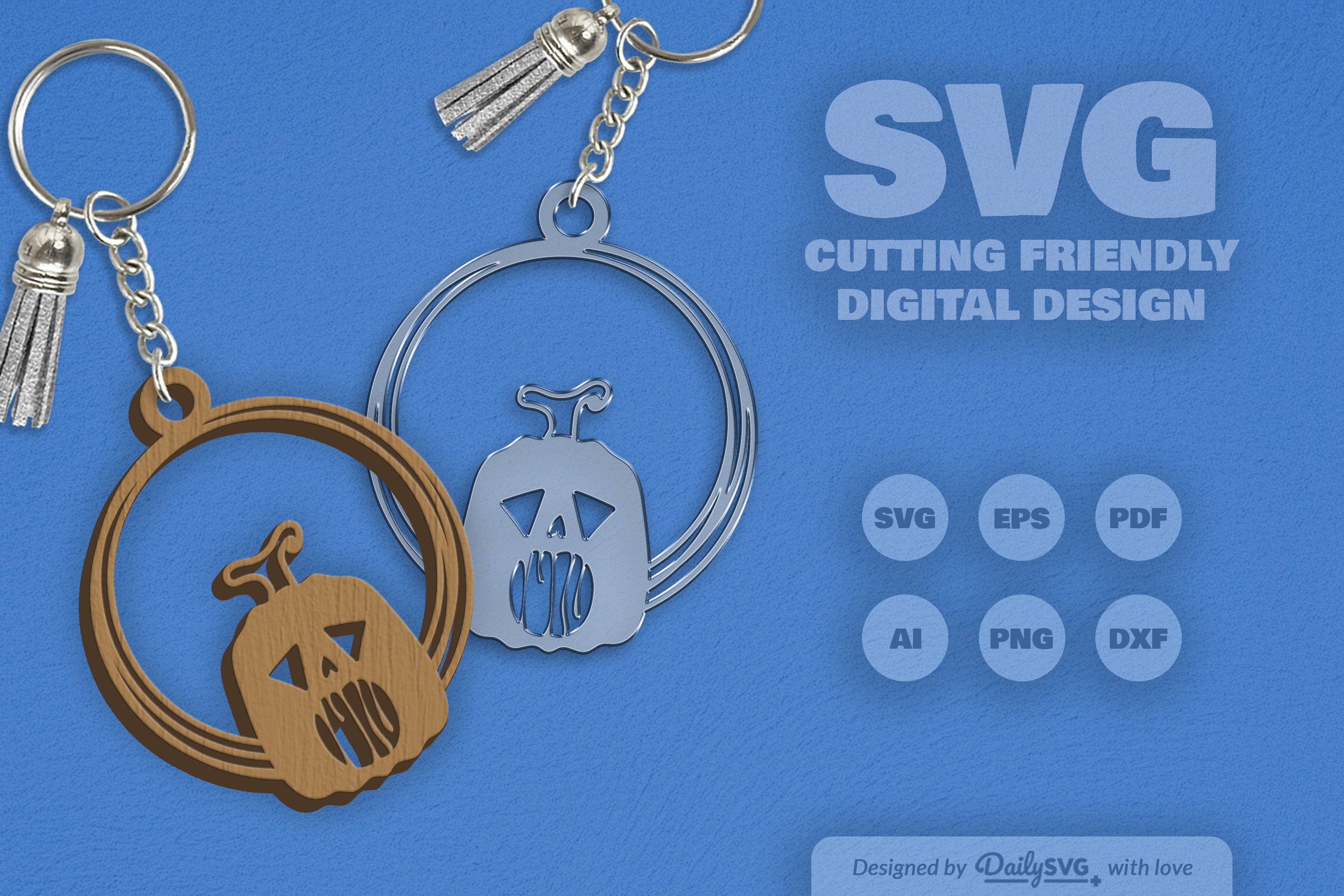 Halloween Pumpkin Keychain Clipart SVG Bundle