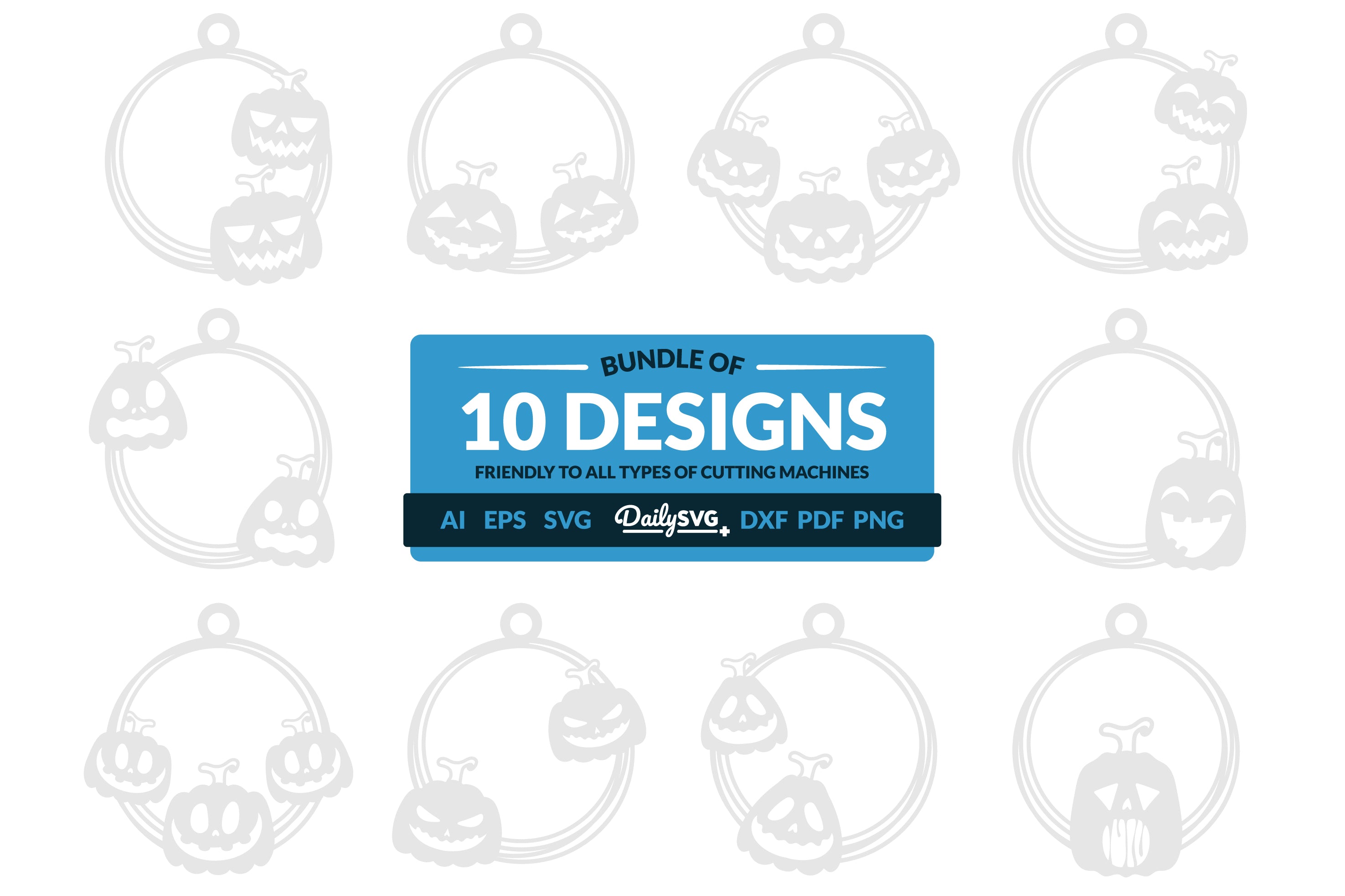 Halloween Pumpkin Keychain Clipart SVG Bundle