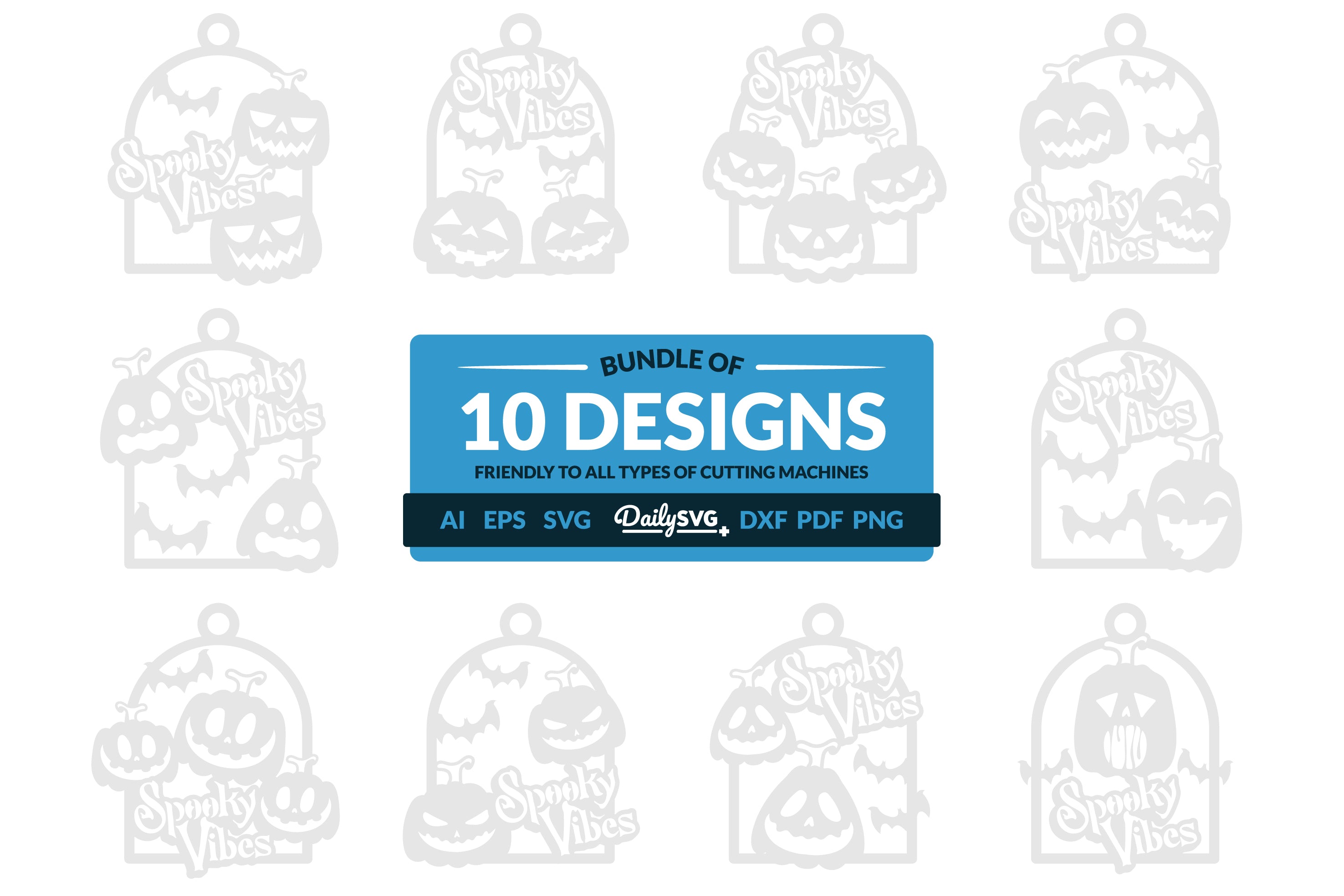 Halloween Pumpkin Spooky Vibes Keychain Clipart