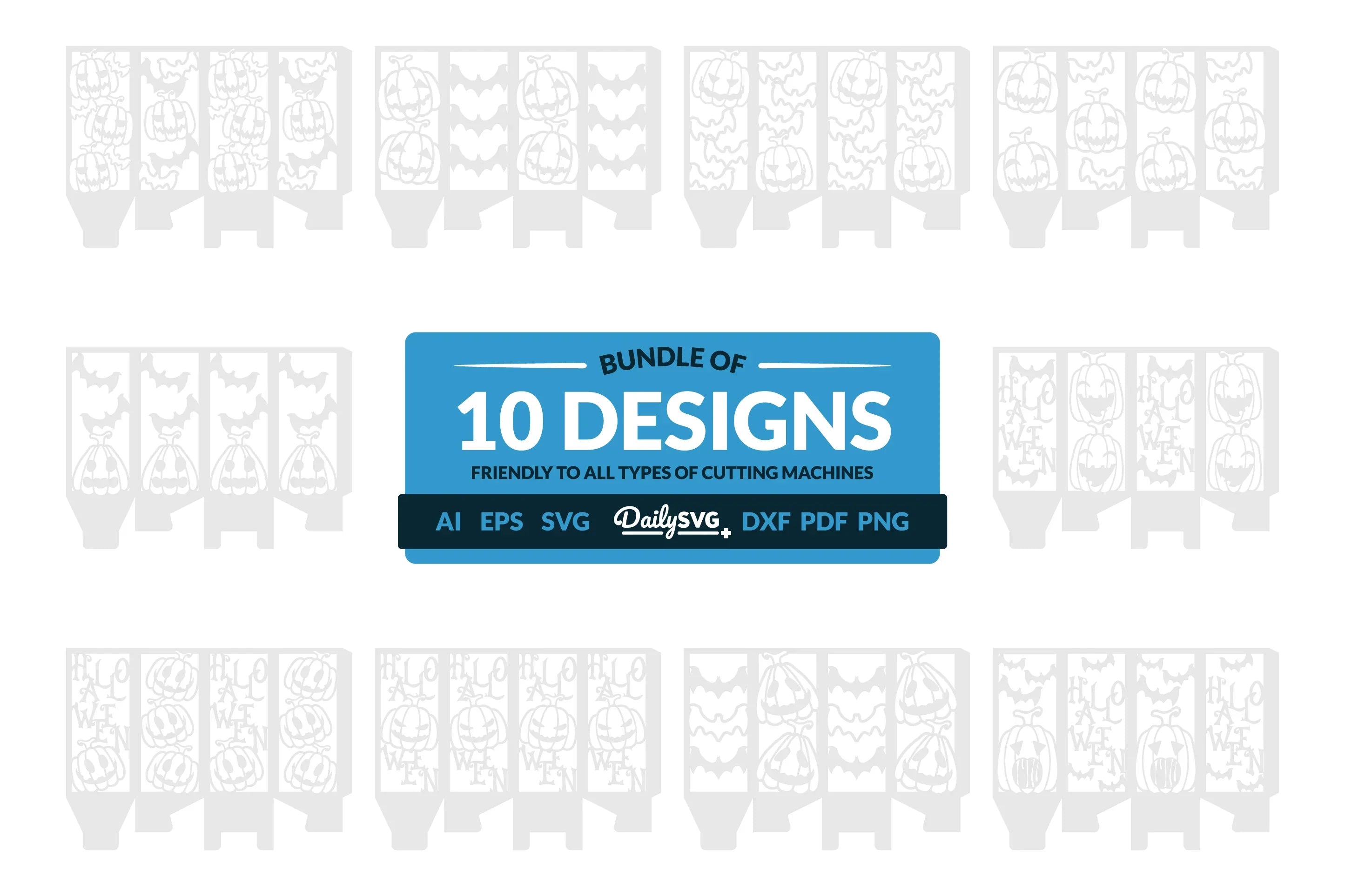 Halloween Pumpkin Lantern Papercut Clipart SVG Bundle - CraftNest - Digital Crafting and Art