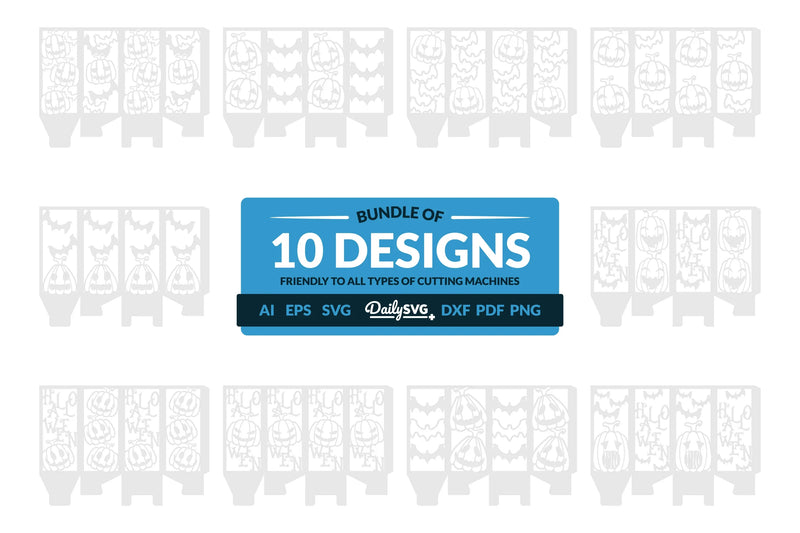 Halloween Pumpkin Lantern Papercut Clipart SVG Bundle - CraftNest - Digital Crafting and Art