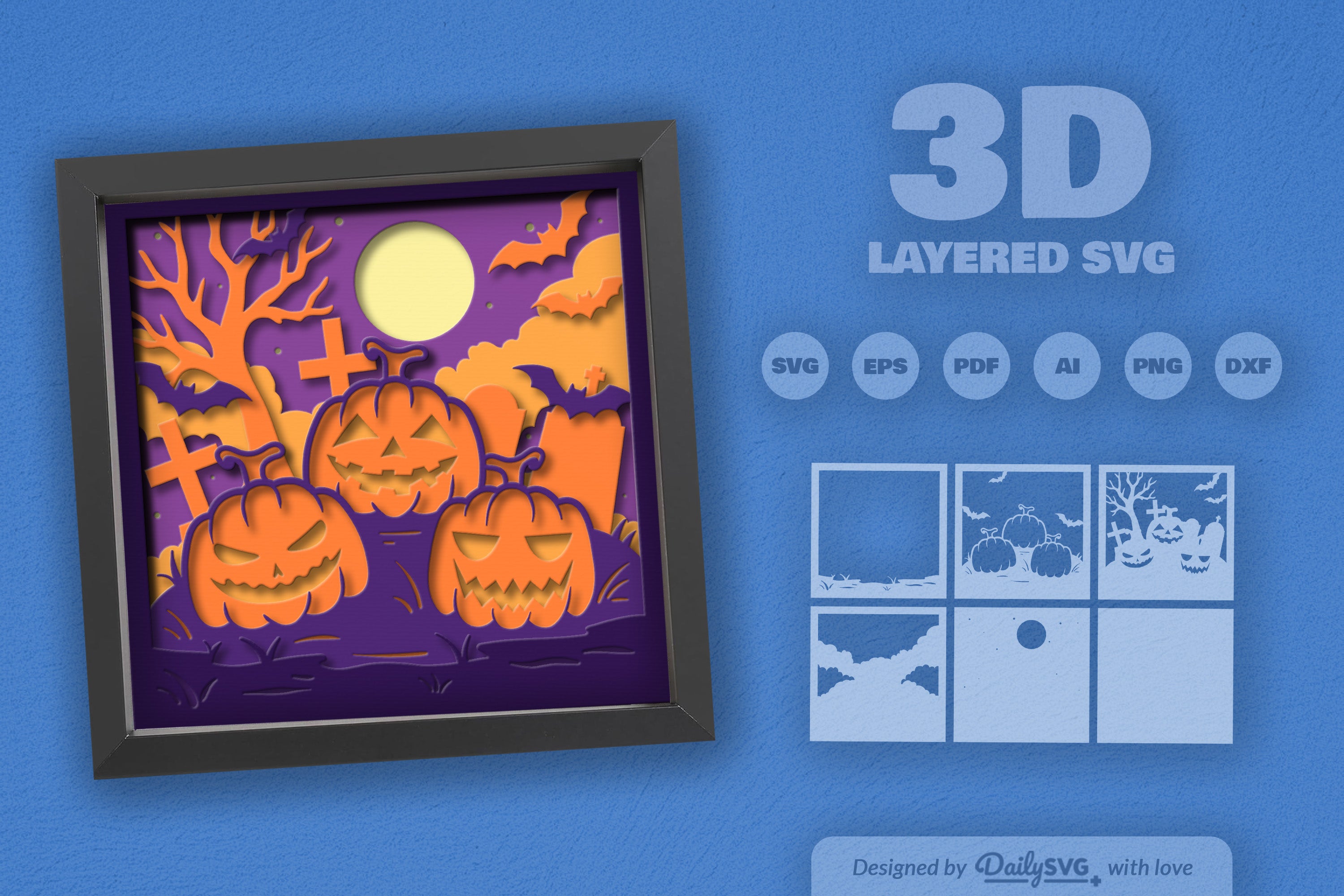 Halloween Pumpkin Papercut SVG Bundle 1