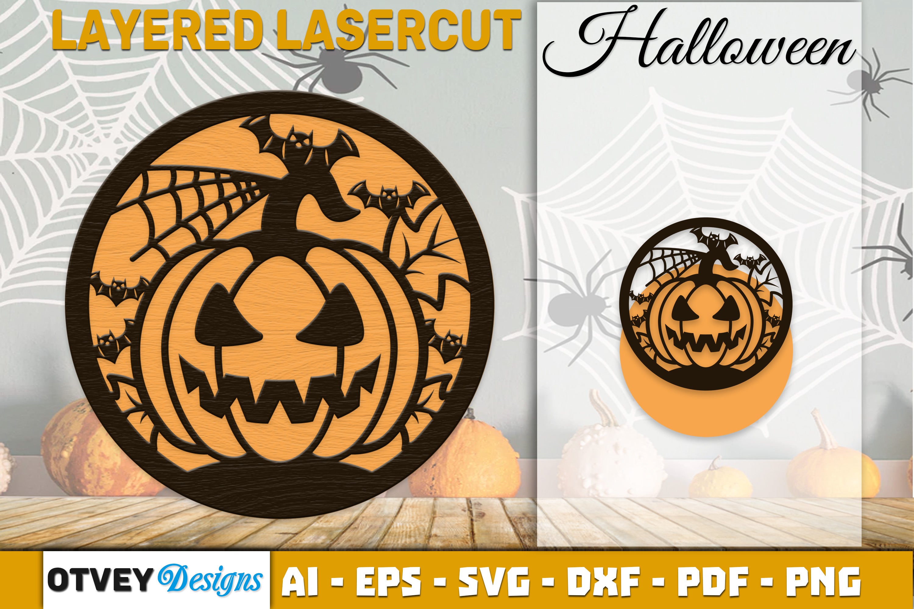 Halloween Round Layered Lasercut SVG Bundle