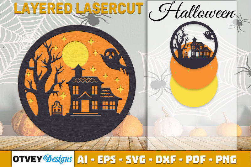 Halloween Scene Round SVG Bundle 5 - CraftNest - Digital Crafting and Art