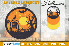Halloween Scene Round SVG Bundle 6 - CraftNest - Digital Crafting and Art