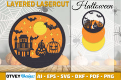 Halloween Scene Round SVG Bundle 7 - CraftNest - Digital Crafting and Art
