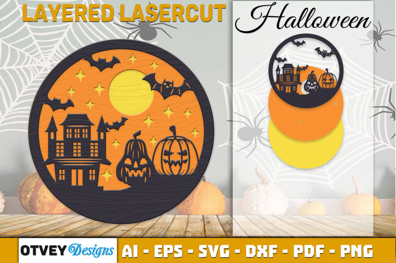 Halloween Scene Round SVG Bundle 7 - CraftNest - Digital Crafting and Art