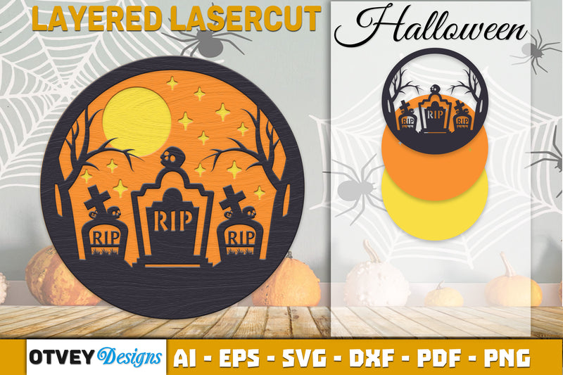 Halloween Scene Round SVG Bundle 8 - CraftNest - Digital Crafting and Art