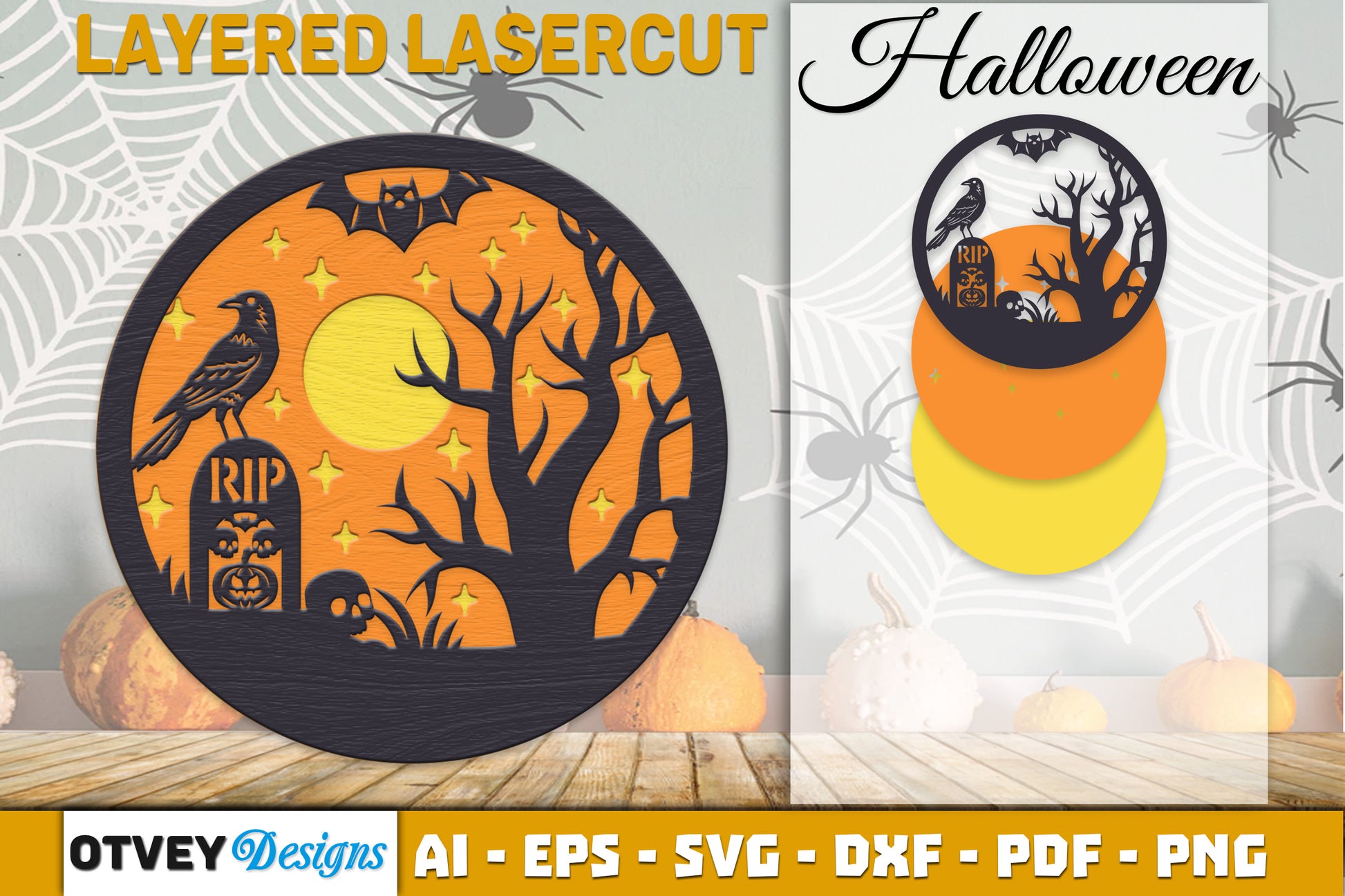 Halloween Scene Round SVG Bundle 9 - CraftNest - Digital Crafting and Art