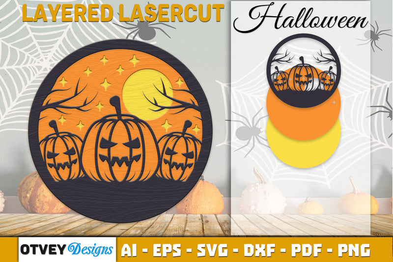 Halloween Scene Round SVG Bundle 10 - CraftNest - Digital Crafting and Art