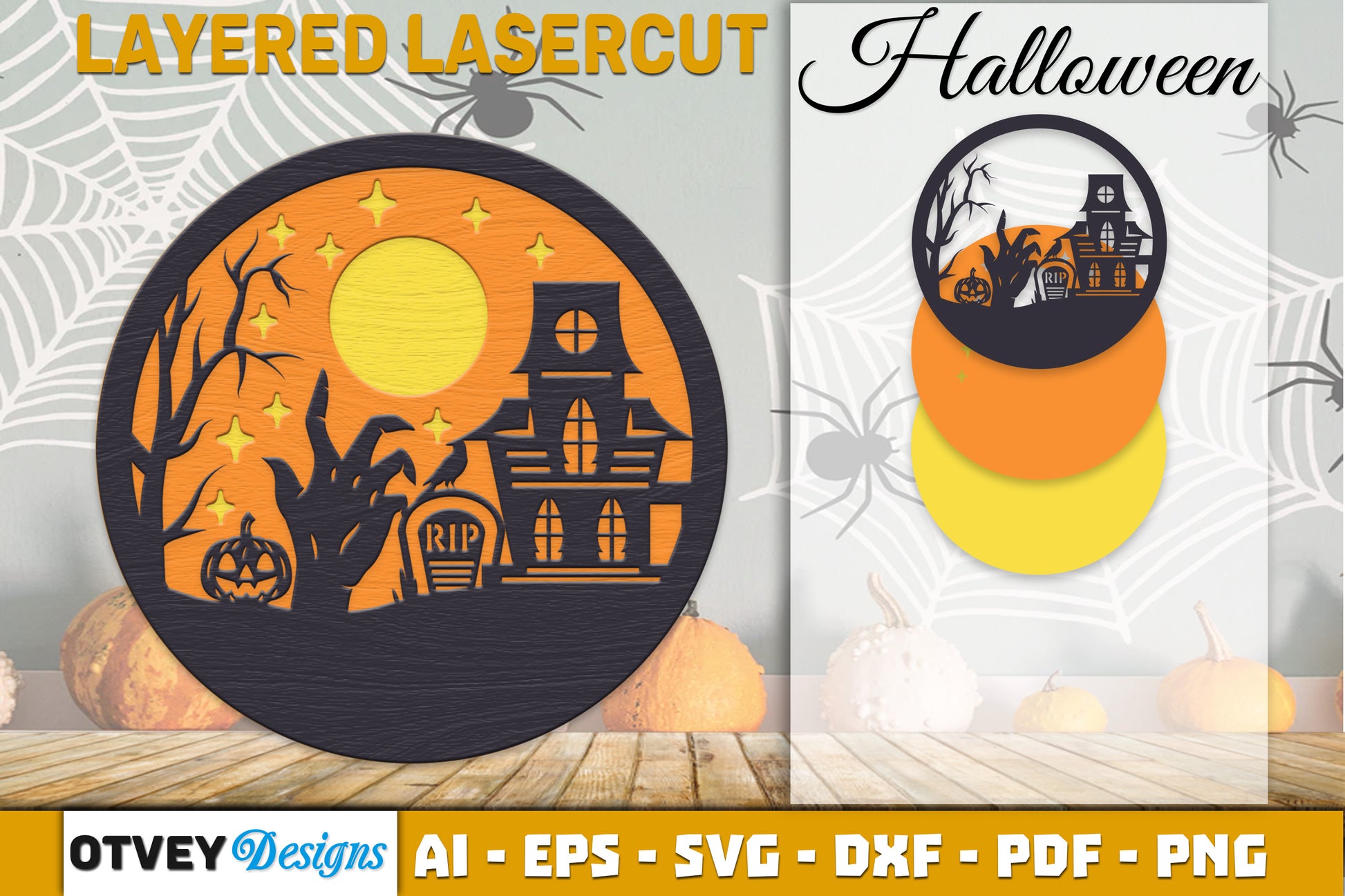 Halloween Scene Round SVG Bundle 3 - CraftNest - Digital Crafting and Art