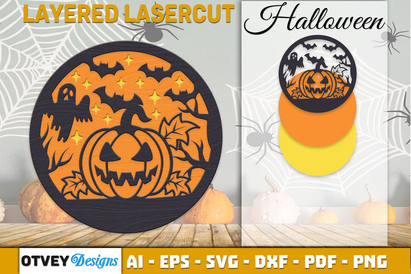 Halloween Scene Round SVG Bundle 4 - CraftNest - Digital Crafting and Art